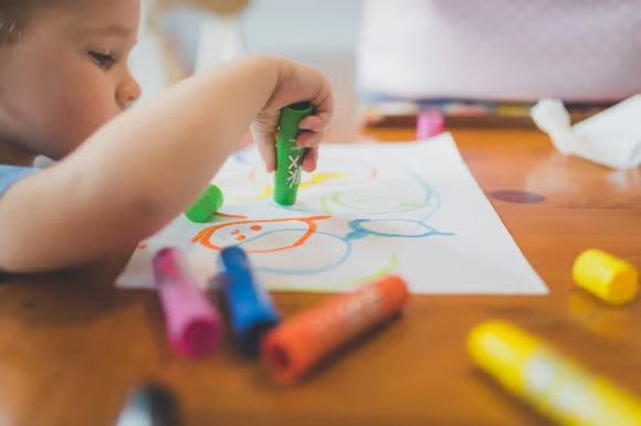 Kid is drawing