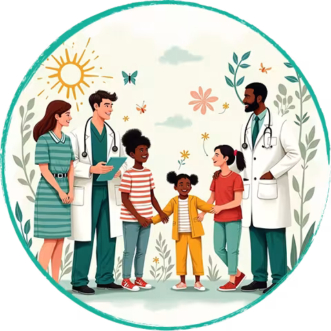 doctors and family